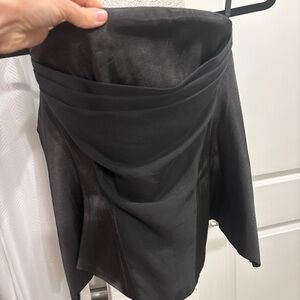 Elegant Black Women's Corset with chiffon insert